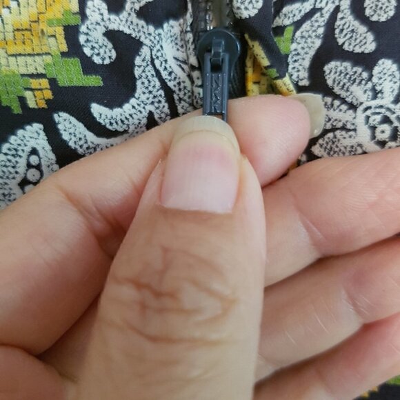 Vintage 60s  Floral Lace Cotton Tea Drop Waist Sleeveless Dress - Small - Picture 7 of 11